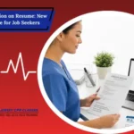 healthcare professional reviewing cpr certification resume